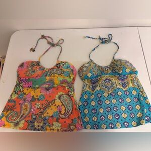 2 Trina Turk Halter Swim Tops Sz 8-406